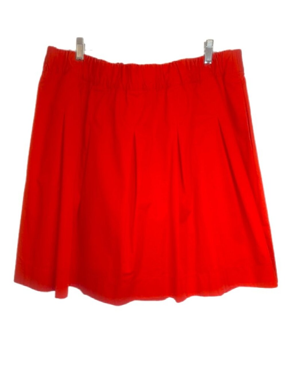 Boden Red Orange Cotton Pull On Skirt Pockets Elastic Waist Size 22 NWT